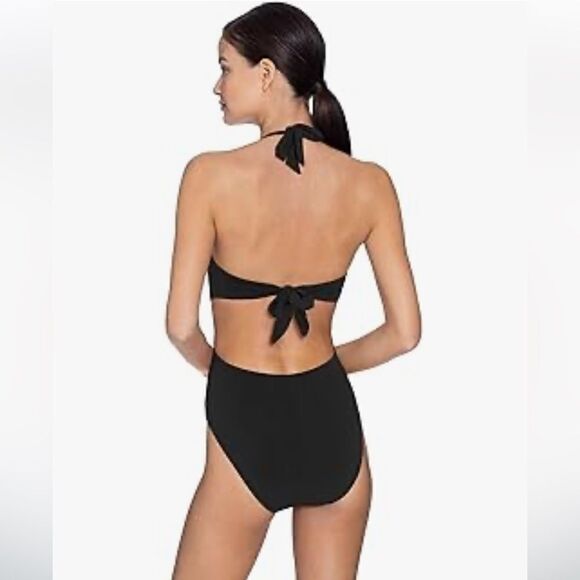 Robin Piccone Women's Kate Scoop Neck One Piece Swimsuit black slimming size 14 - Picture 2 of 7